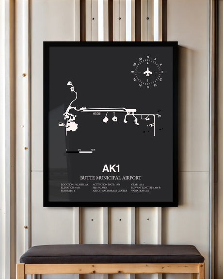 Frame color options for Butte Municipal Airport Wall Art