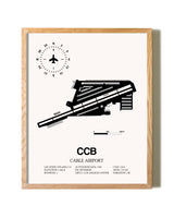Cable Airport framed print in natural wood frame