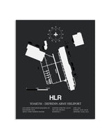 Gray Framed Yoakum-Defrenn Army Heliport layout wall art poster