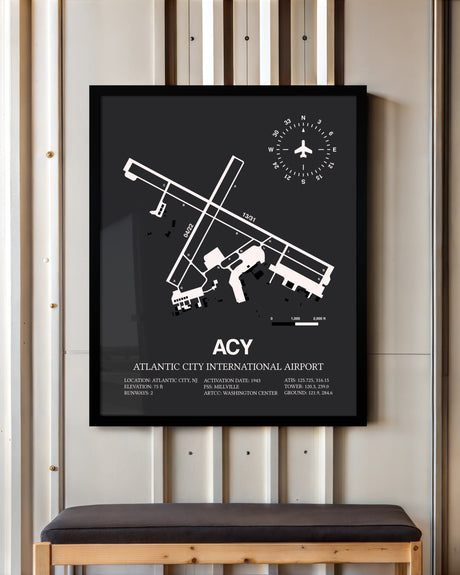 Frame color options for Atlantic City International Airport Wall Art