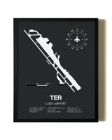 Framed Lajes Airport wall art poster in black frame