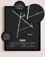 Central Maine / Norridgewock Airport poster size comparison chart