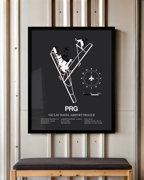 Frame color options for Vaclav Havel Airport Prague Wall Art