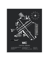 Gray Framed Crystal Airport layout wall art poster