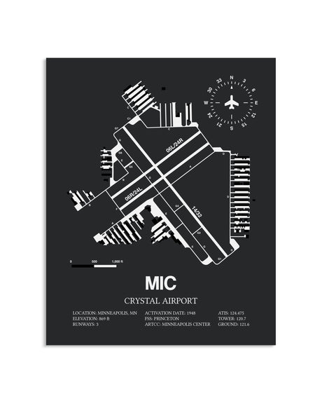 Gray Framed Crystal Airport layout wall art poster