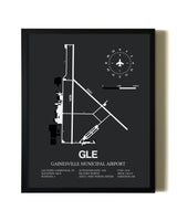 Unframed Gainesville Municipal Airport map print poster