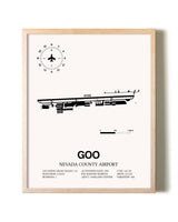 Nevada County Airport framed wall art in white frame