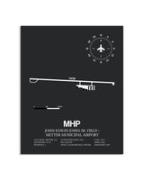 Gray Framed John Edwin Jones Sr Field / Metter Municipal Airport layout wall art poster