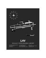 Gray Framed William T. Piper Memorial Airport layout wall art poster