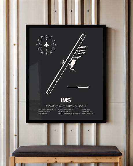 Frame color options for Madison Municipal Airport Wall Art