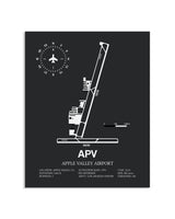 Gray Framed Apple Valley Airport layout wall art poster