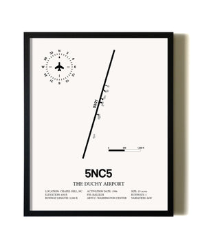 Framed The Duchy Airport wall art poster in black frame