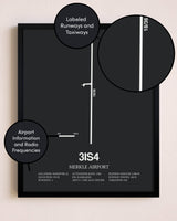 Merkle Airport poster size comparison chart