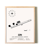 Jake Arner Memorial Airport framed wall art in white frame