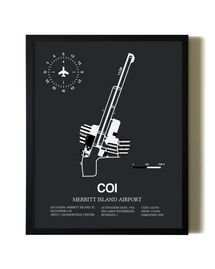 Unframed Merritt Island Airport map print poster