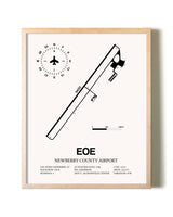 Newberry County Airport framed wall art in white frame