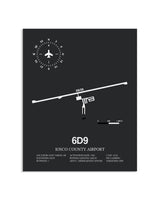 Gray Framed Iosco County Airport layout wall art poster