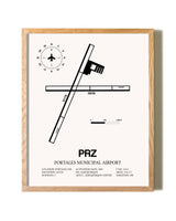 Portales Municipal Airport framed print in natural wood frame