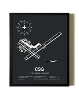 Unframed Columbus Airport map print poster