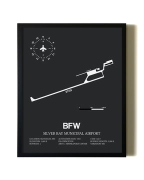 Unframed Silver Bay Municipal Airport map print poster