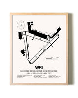 McGuire Field (Joint Base McGuire Dix Lakehurst) Airport framed wall art in white frame