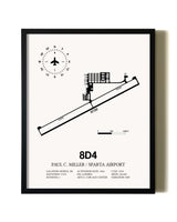 Framed Paul C Miller/Sparta Airport wall art poster in black frame