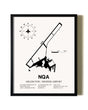 Framed Millington / Memphis Airport wall art poster in black frame
