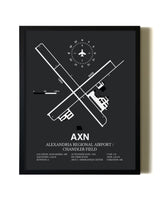 Unframed Alexandria Regional Airport / Chandler Field map print poster
