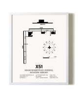 Miami Homestead General Aviation Airport airport map poster in oak frame