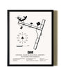 Framed Central Illinois Regional Airport / Bloomington-Normal wall art poster in black frame