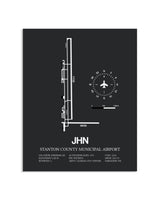 Gray Framed Stanton County Municipal Airport layout wall art poster