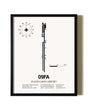 Framed Placid Lakes Airport wall art poster in black frame