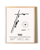 Toccoa Airport - R.G. Letourneau Field framed wall art in white frame
