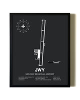 Unframed Mid-Way Regional Airport map print poster
