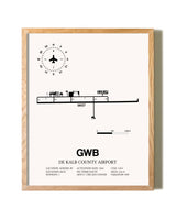De Kalb County Airport framed print in natural wood frame