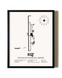 Framed Wellington Municipal Airport wall art poster in black frame