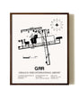 Gerald R. Ford International Airport aviation print in walnut frame