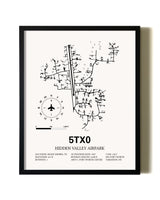 Framed Hidden Valley Airpark wall art poster in black frame