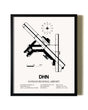 Framed Dothan Regional Airport wall art poster in black frame