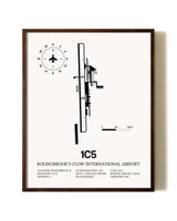 Bolingbrook's Clow International Airport aviation print in walnut frame