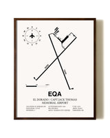 El Dorado / Captain Jack Thomas Memorial Airport aviation print in walnut frame