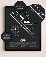 Corpus Christi International Airport poster size comparison chart