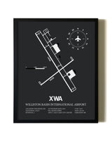Unframed Williston Basin International Airport map print poster