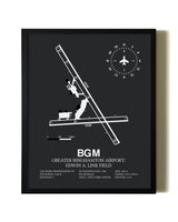Unframed Greater Binghamton Airport / Edwin A. Link Field map print poster