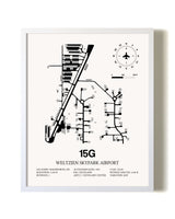 Weltzien Skypark Airport airport map poster in oak frame
