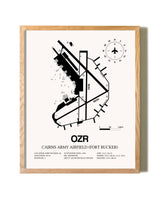 Cairns Army Airfield (Fort Rucker) framed print in natural wood frame