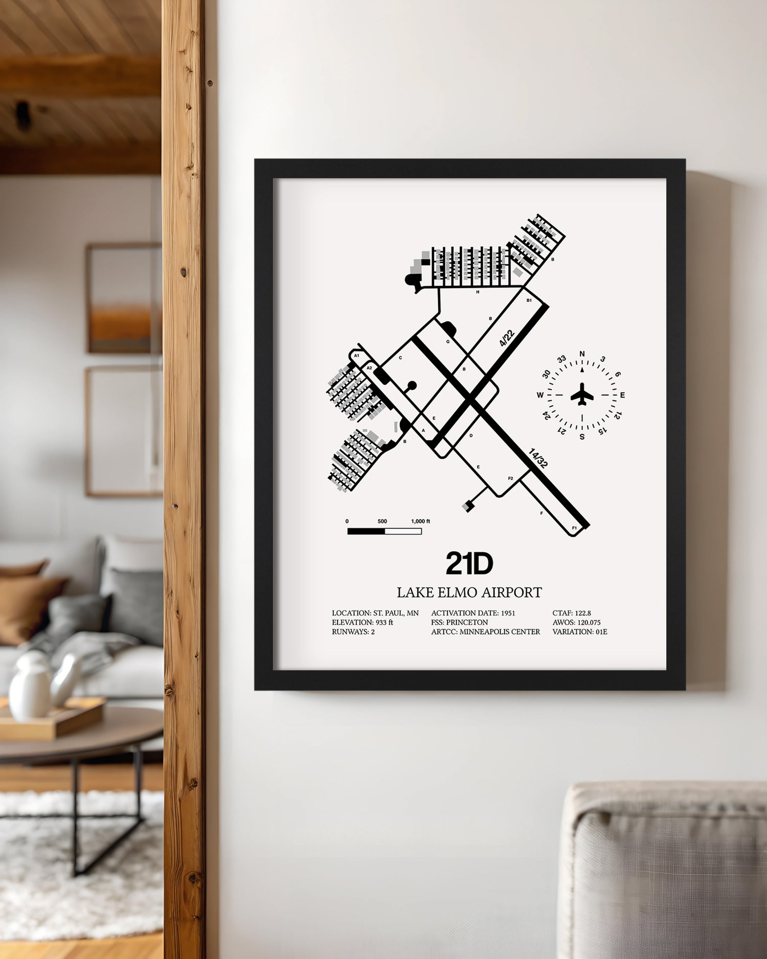 21D Airport Map, Lake Elmo Airport Print