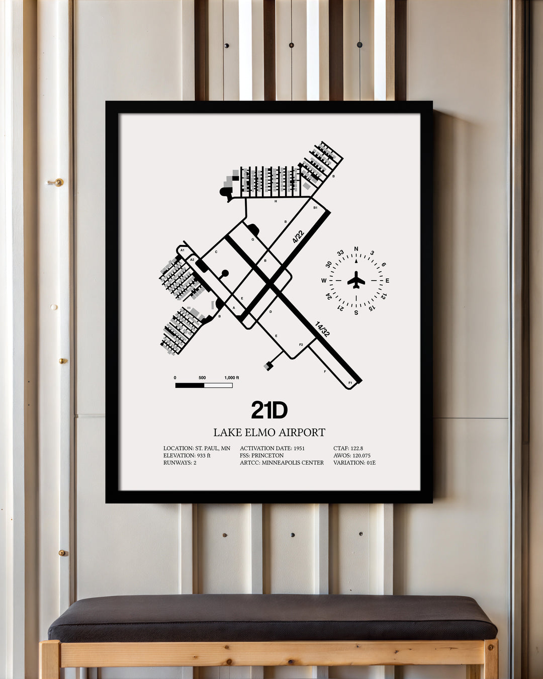 21D Airport Map, Lake Elmo Airport Print