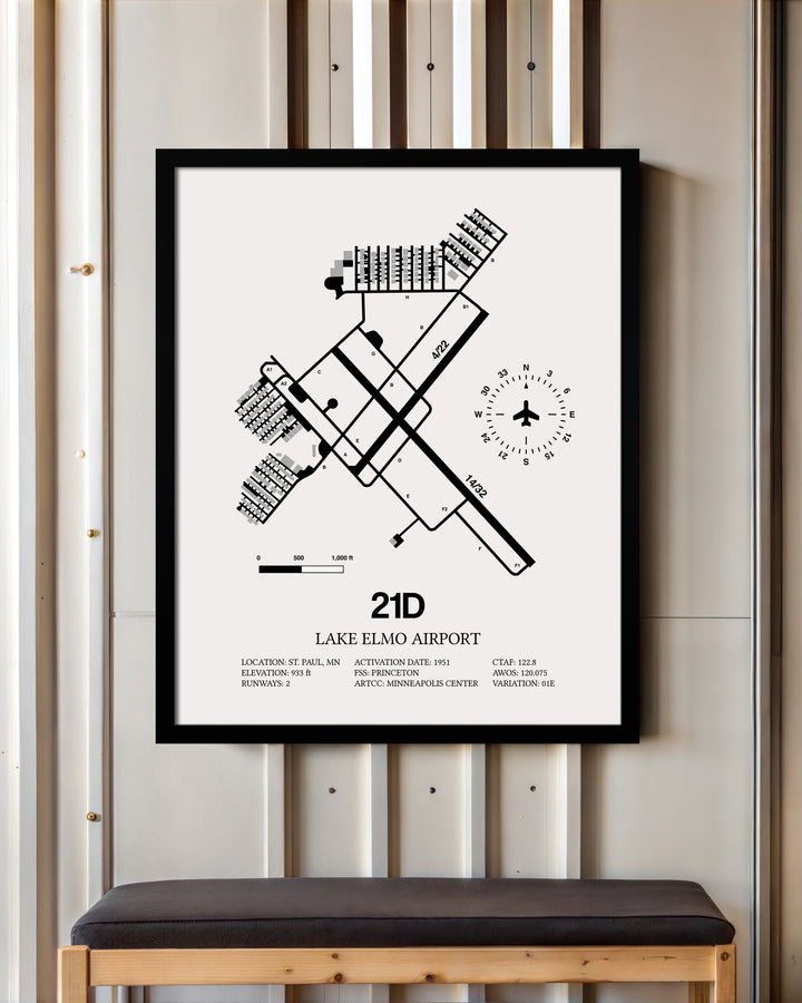 21D Airport Map, Lake Elmo Airport Print
