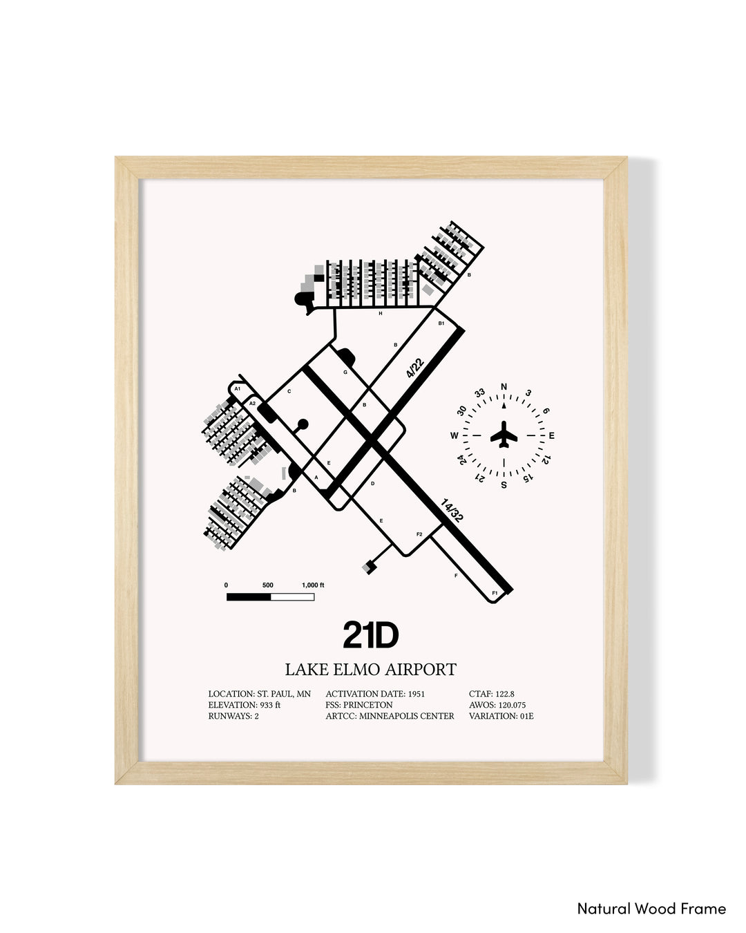 21D Airport Map, Lake Elmo Airport Print